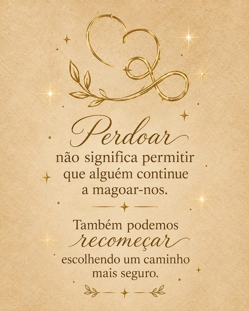 Perdoar não significa permitir que alguém continue a magoar-nos. Também podemos recomeçar, escolhendo um caminho mais seguro.