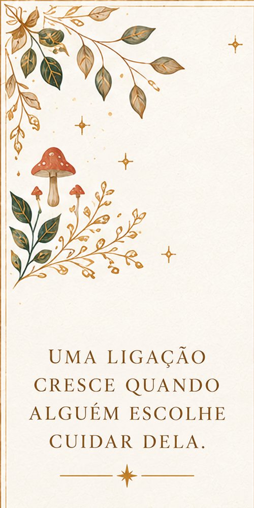 Uma ligação cresce quando alguém escolhe cuidar dela.