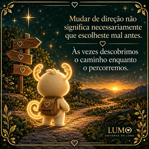 Mudar de direção não significa necessariamente que escolheste mal antes. Às vezes descobrimos o caminho enquanto o percorremos.