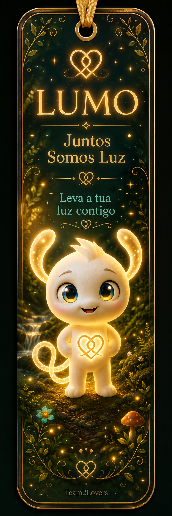Imagem exemplificativa: Marcador de livros Lumo, design do universo Lumo.