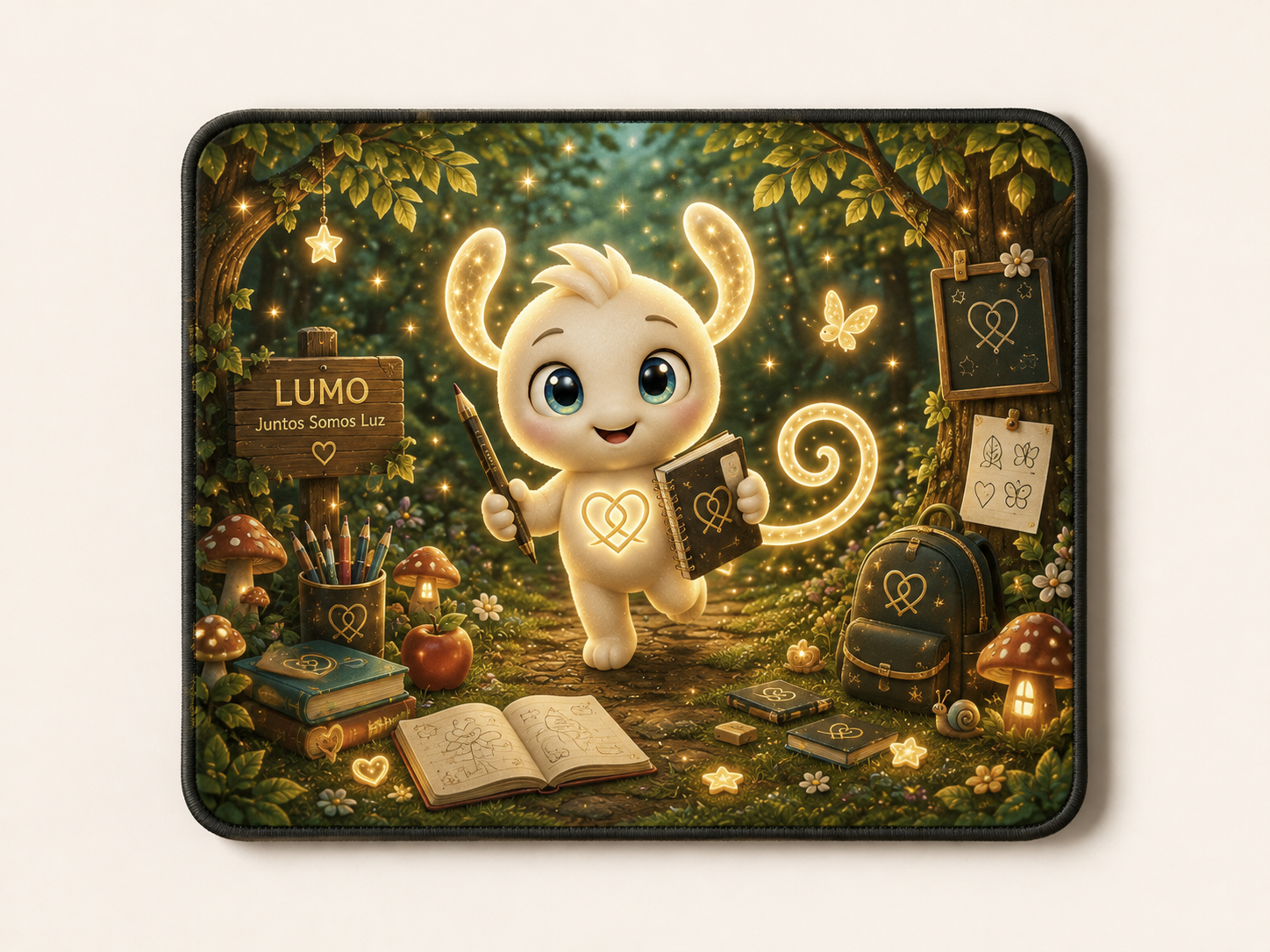 Imagem exemplificativa: Tapete de rato Lumo — infantil, design do universo Lumo.