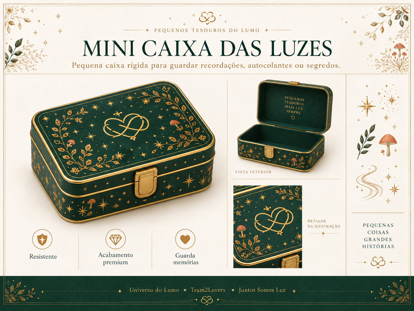 Imagem exemplificativa: Mini Caixa das Luzes, design do universo Lumo.