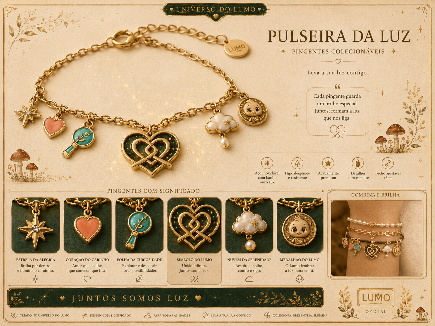 Imagem exemplificativa: Pulseira da Luz, design do universo Lumo.