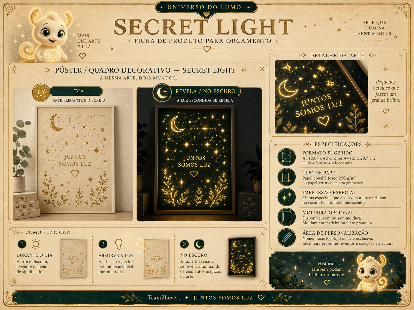 Imagem exemplificativa: Poster Secret Light, design do universo Lumo.
