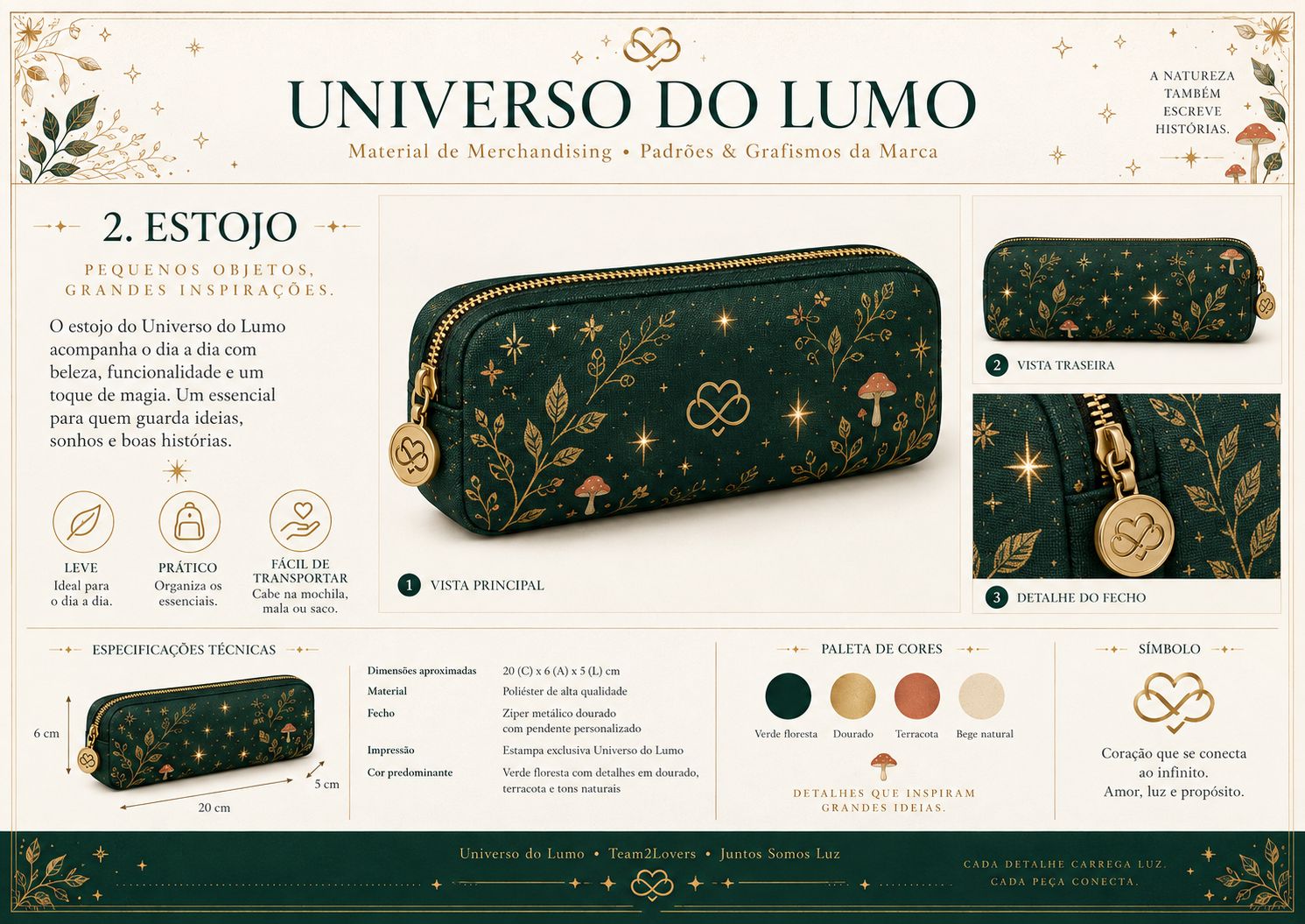 Imagem exemplificativa: Estojo Universo Lumo, design do universo Lumo.