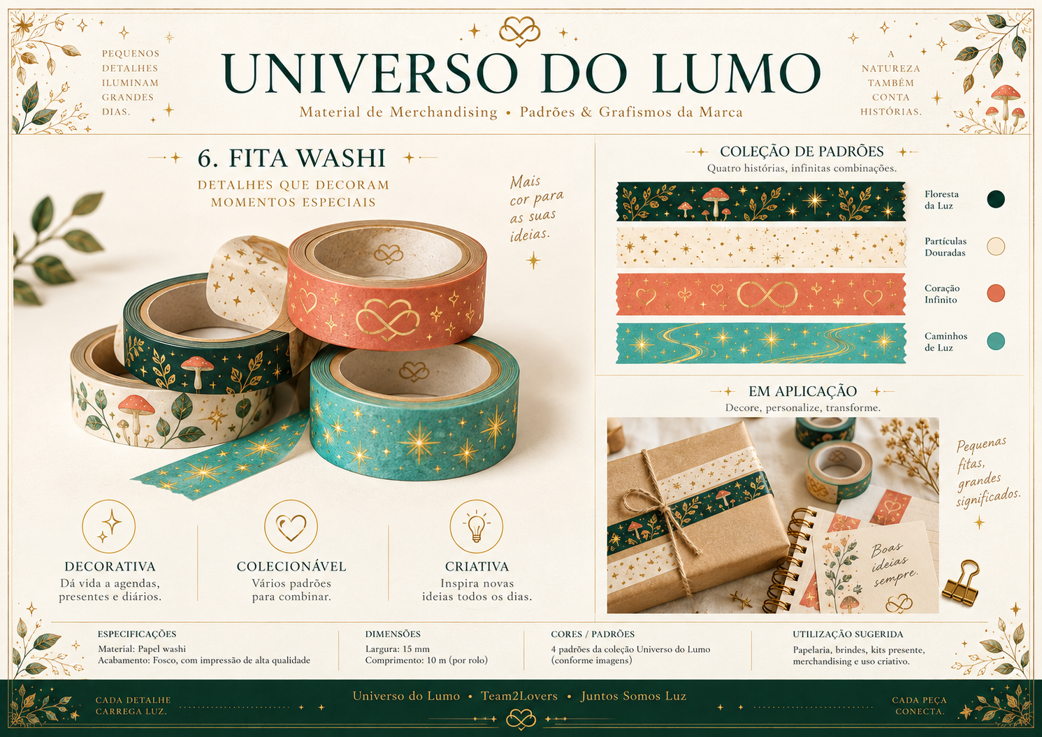 Imagem exemplificativa: Fita Washi Universo Lumo, design do universo Lumo.