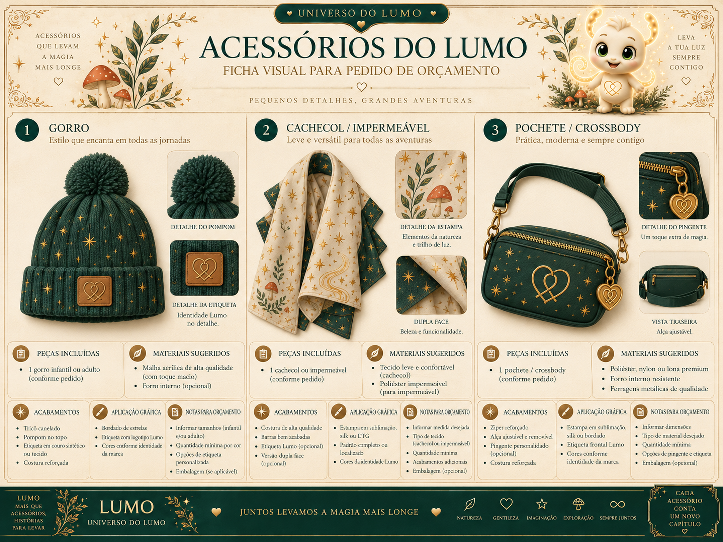 Imagem exemplificativa: Pochete Lumo — verde, design do universo Lumo.