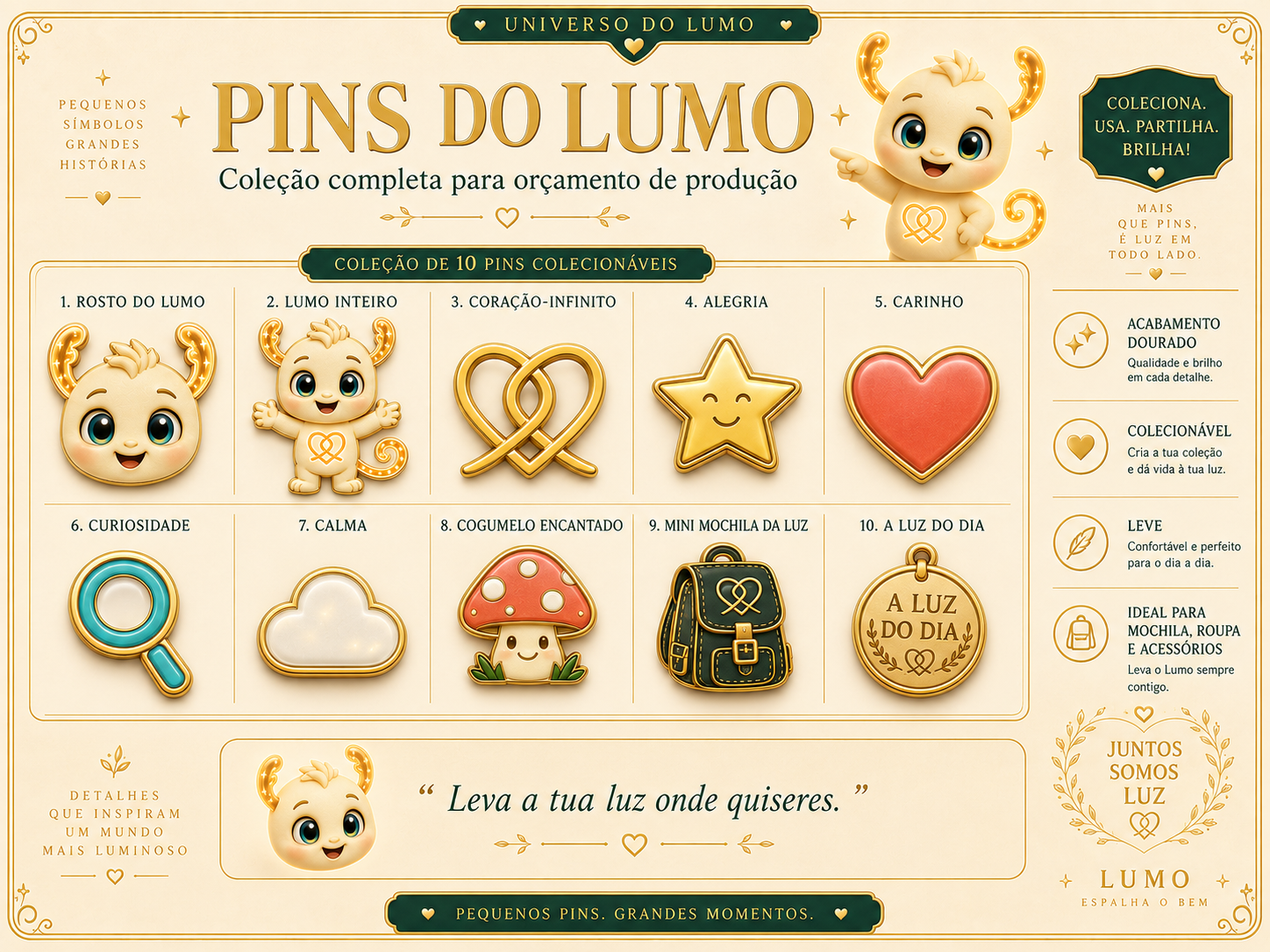 Imagem exemplificativa: Pin Lumo — Coração-infinito, design do universo Lumo.
